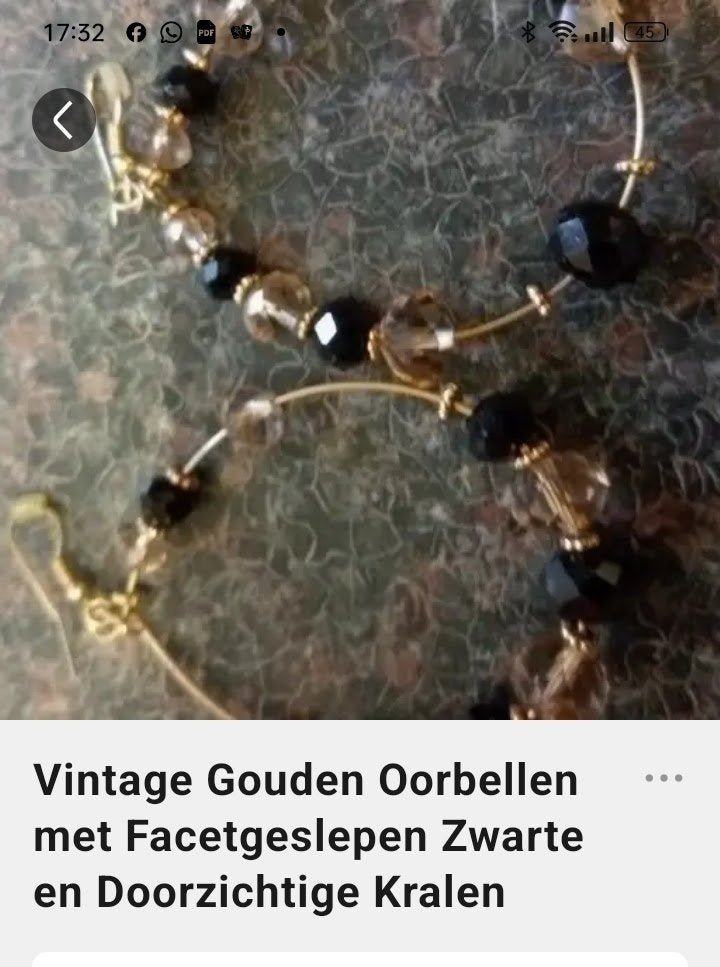 gouden oorbellen met zwarte kralen, Bijoux, Sacs & Beauté, Boucles d'oreilles, Enlèvement ou Envoi, Or, Comme neuf, Or