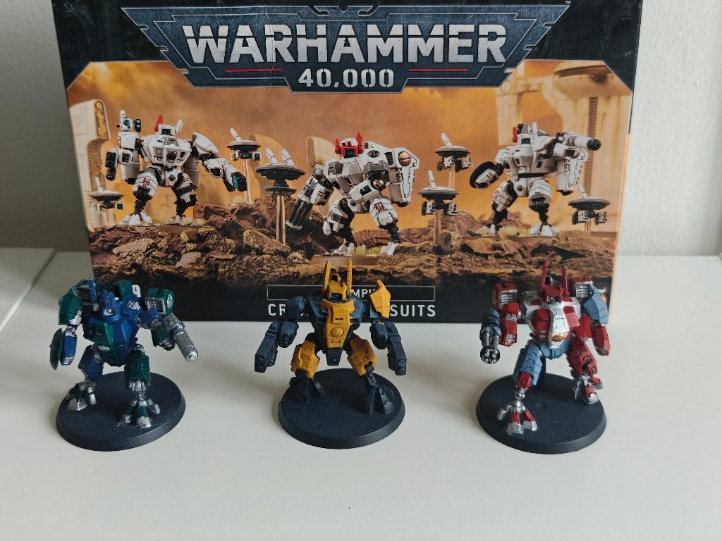 Warhammer 40K: T'au Empire, Crisis Battlesuits, Peint, Enlèvement ou Envoi, Figurine(s), Warhammer 40000