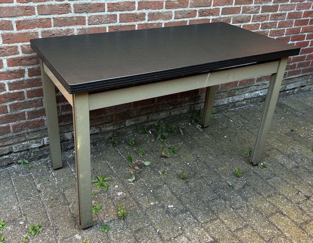 Vintage kantoortafel Mewaf 1960s, Huis en Inrichting, Ophalen, Overige typen, Groen, 63 cm