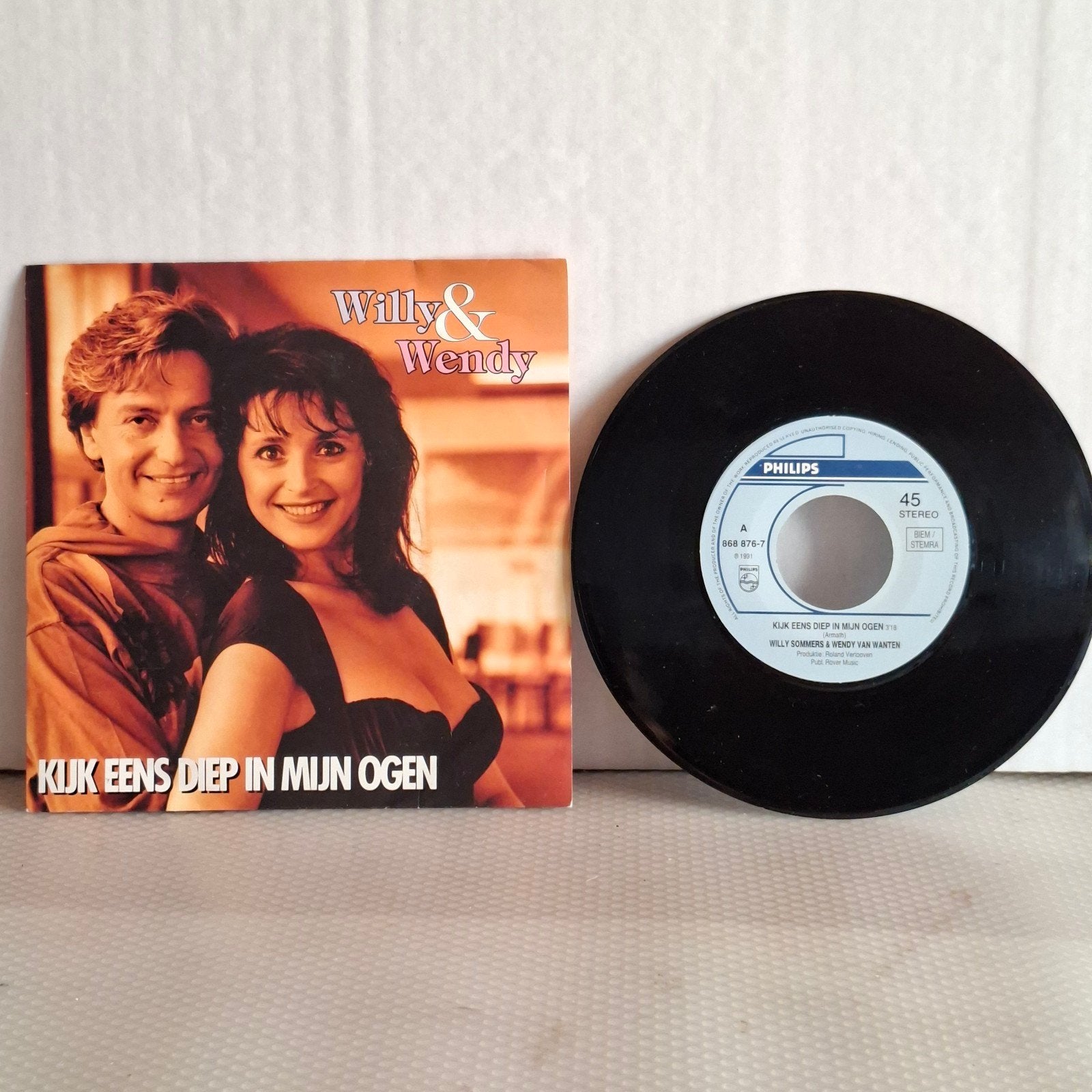 Willy & Wendy – Kijk eens diep in mijn ogen (7" Single), Enlèvement ou Envoi, Utilisé, 7 inch, En néerlandais