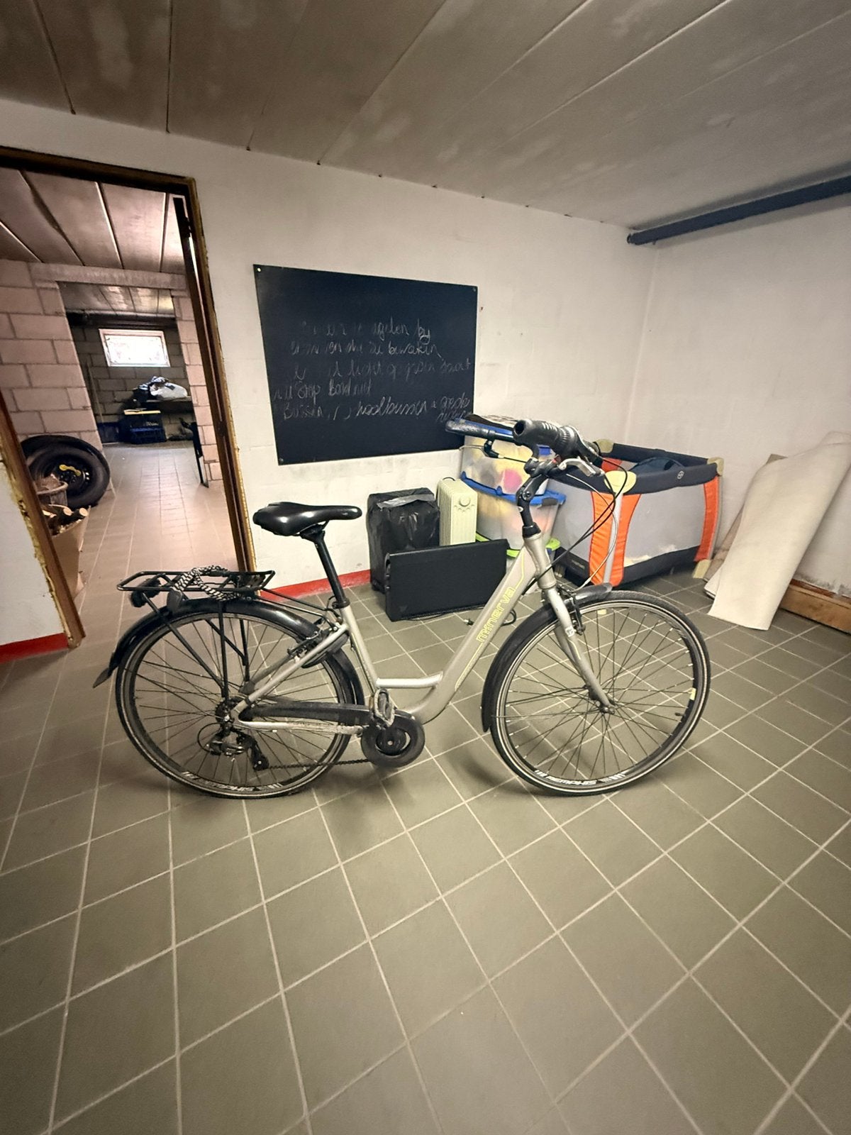 Minerva stads fiets grijs, Ophalen, 53 tot 56 cm, Zo goed als nieuw, Handrem