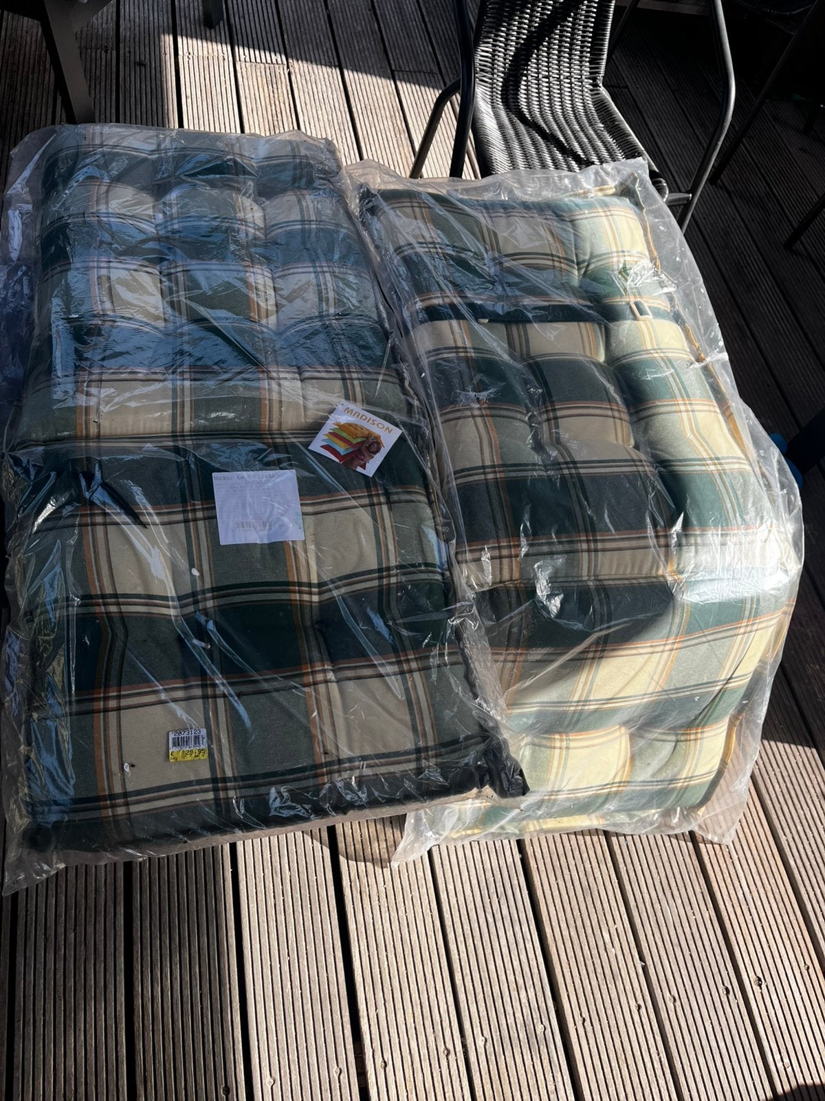 Tuinstoel kussens. 2 x geruit. Nieuw, Tuin en Terras, Ophalen, Nieuw