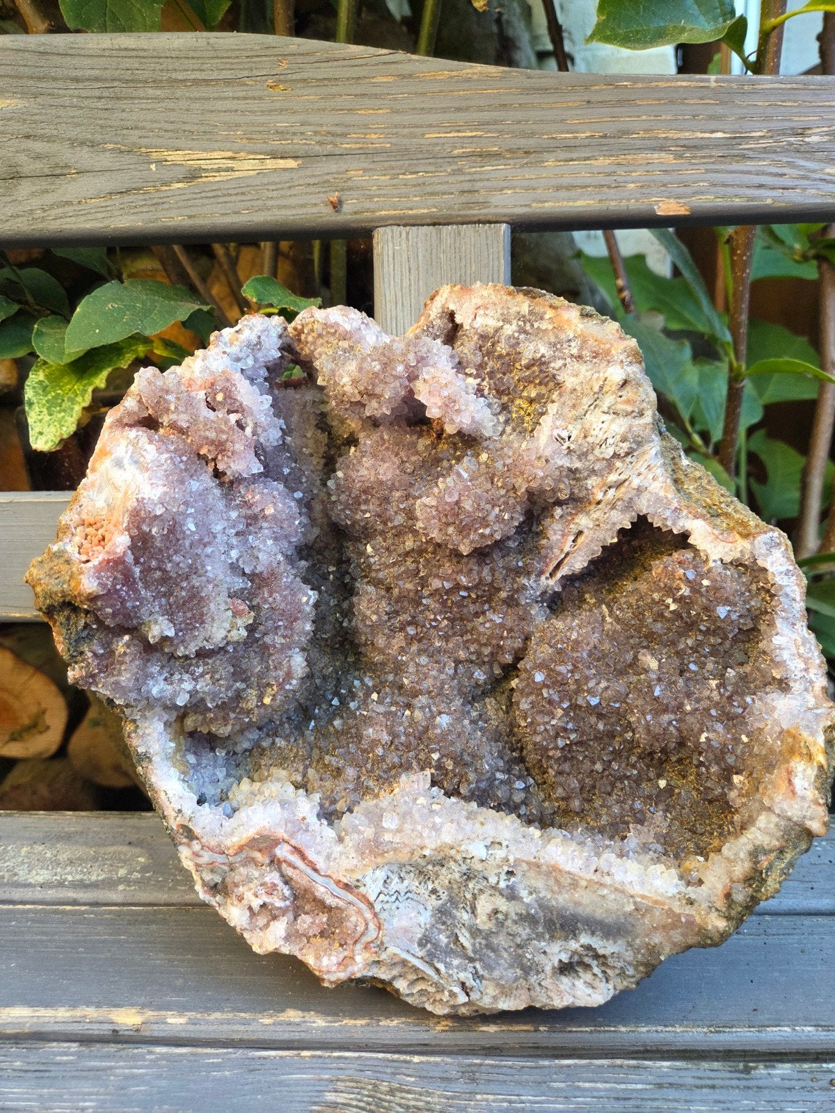 Natuurlijke amathist geode uit marokko, Ophalen of Verzenden