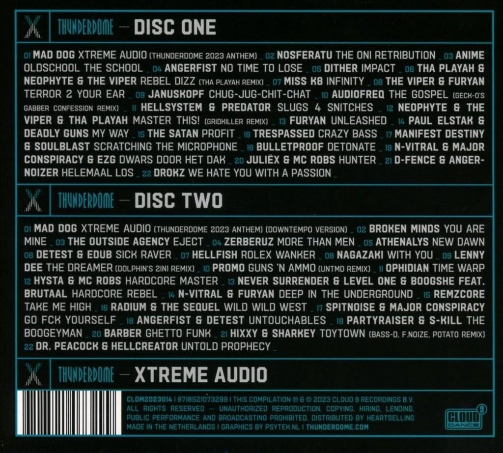 Thunderdome 2023 Xtreme Audio, Enlèvement, Comme neuf, Autres genres