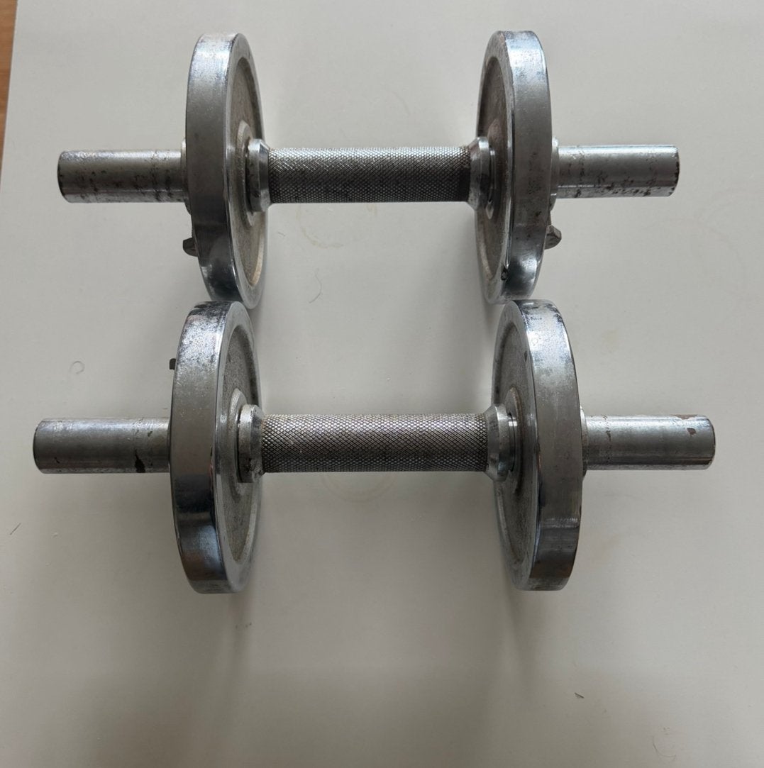 Prachtig paar verstelbare stalen halters van elk 5 kg, Sport en Fitness, Schaatsen, Zo goed als nieuw, Ophalen