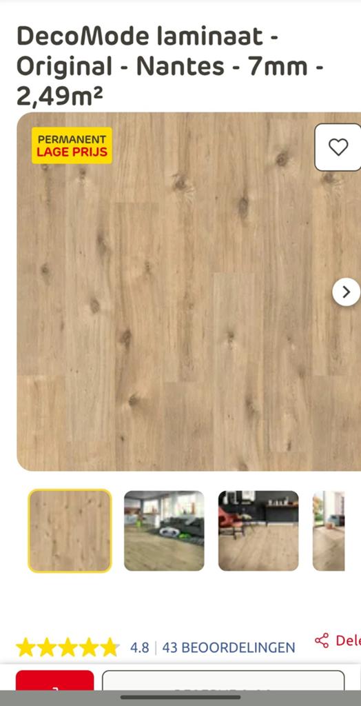 Gratis laminaatvloer +/- 12m2, Huis en Inrichting, Stoffering | Vloerbedekking, Ophalen