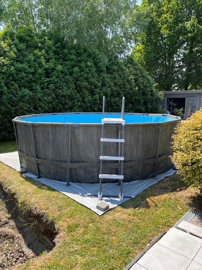 Intex zwembad rond 366 x 122, Tuin en Terras, Gebruikt, Rond, Opzetzwembad, Ophalen