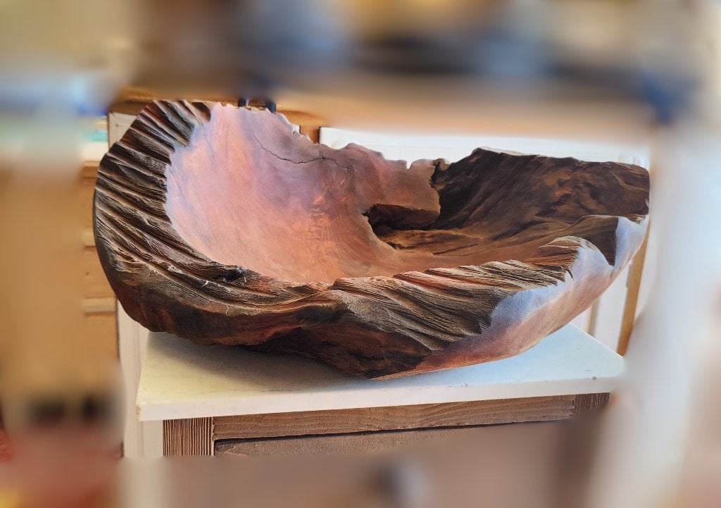 Bol en bois Naturel - Teck, Comme neuf, Enlèvement, Panier, Bois