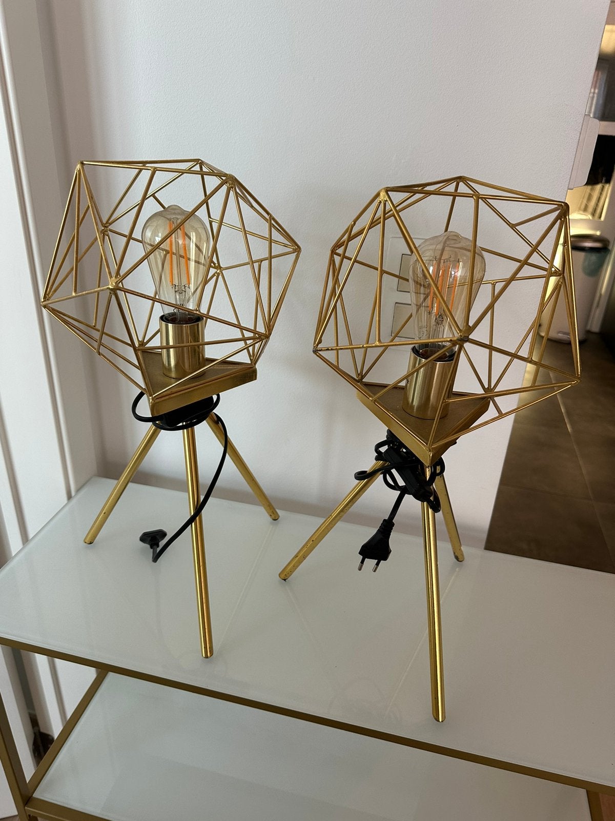 2 lampes doré Maison du Monde, Doré, Enlèvement