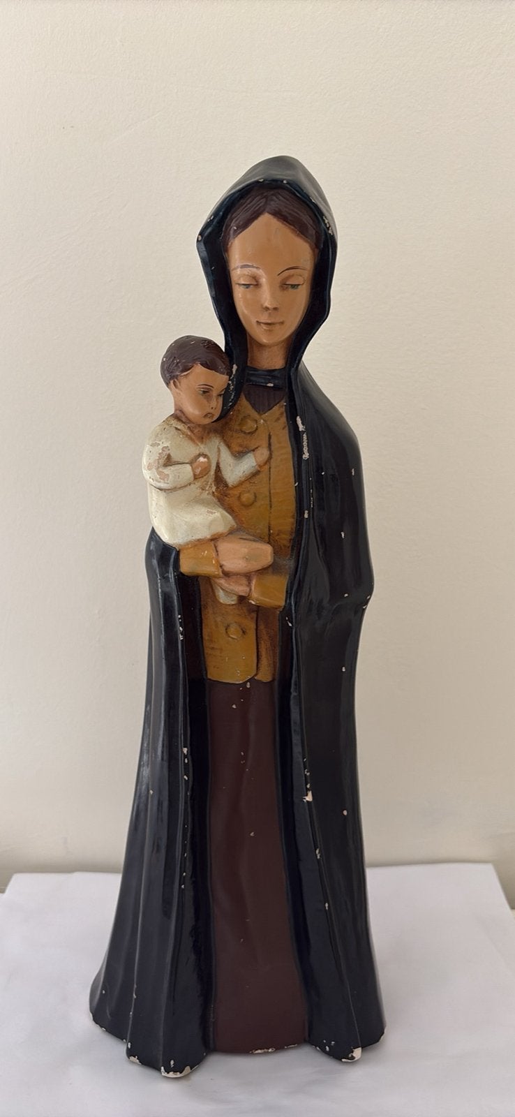 Grande Statuette Vierge à l'Enfant Vintage - Ch. Dauwe, Enlèvement ou Envoi
