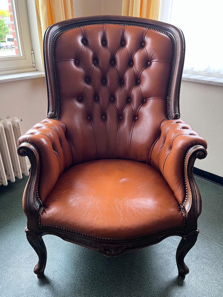 Chesterfield zetel, Maison & Meubles, Canapés | Salons, Utilisé, Banc droit, Une personne, Moins de 150 cm, 75 à 100 cm, Bois
