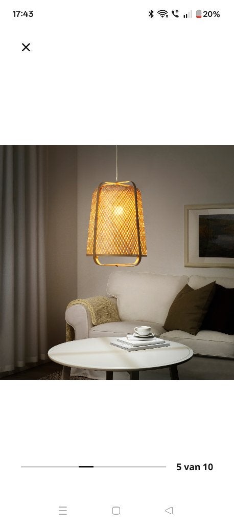 Hanglamp bamboe Ikea Knixhult, Ophalen, Gebruikt, E27 (groot)