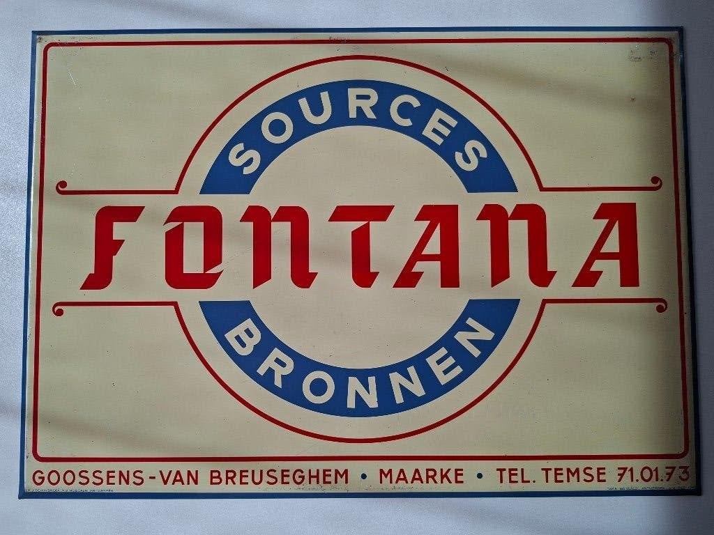 Metalen bord fontana bronnen, Verzamelen, Ophalen, Nieuw, Reclamebord