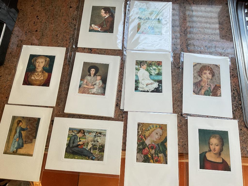 Gekende schilders, dubbele oude onbeschreven wenskaarten…, Divers, Cartes de voeux, Enlèvement ou Envoi