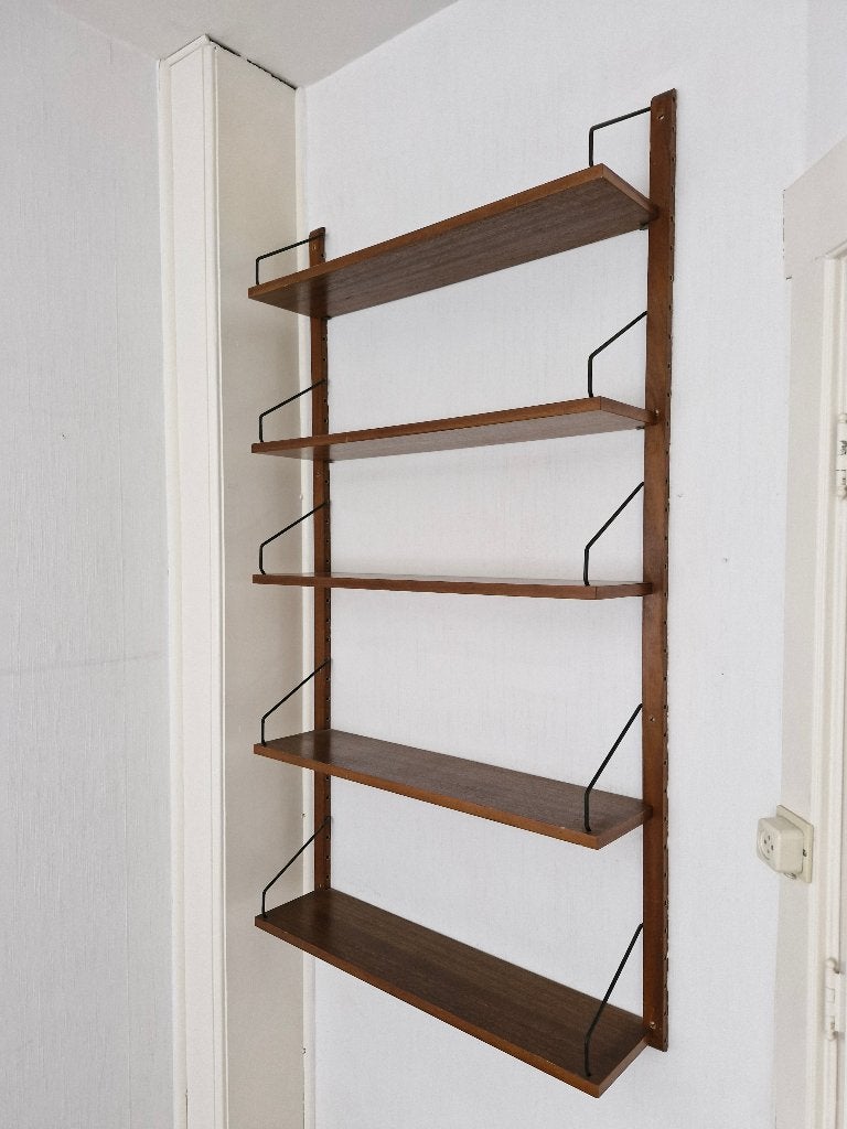 Vintage boekenrek / wandrek Poul Cadovius Deens, Huis en Inrichting, Ophalen