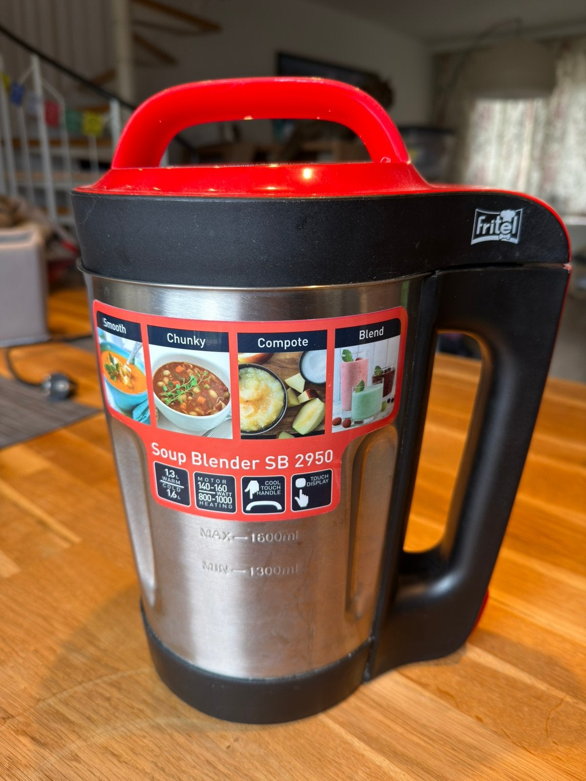 Fritel Soepblender SB 2950 Soepmaker, 1 tot 2 liter, Ophalen of Verzenden, Gebruikt, 3 snelheden of meer