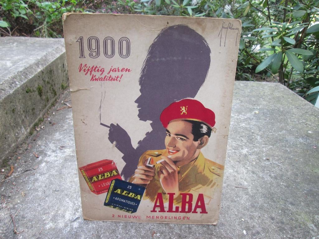 Reclame plaat Belgische soldaten ALBA rookwaar decoratief., Verzamelen, Ophalen of Verzenden