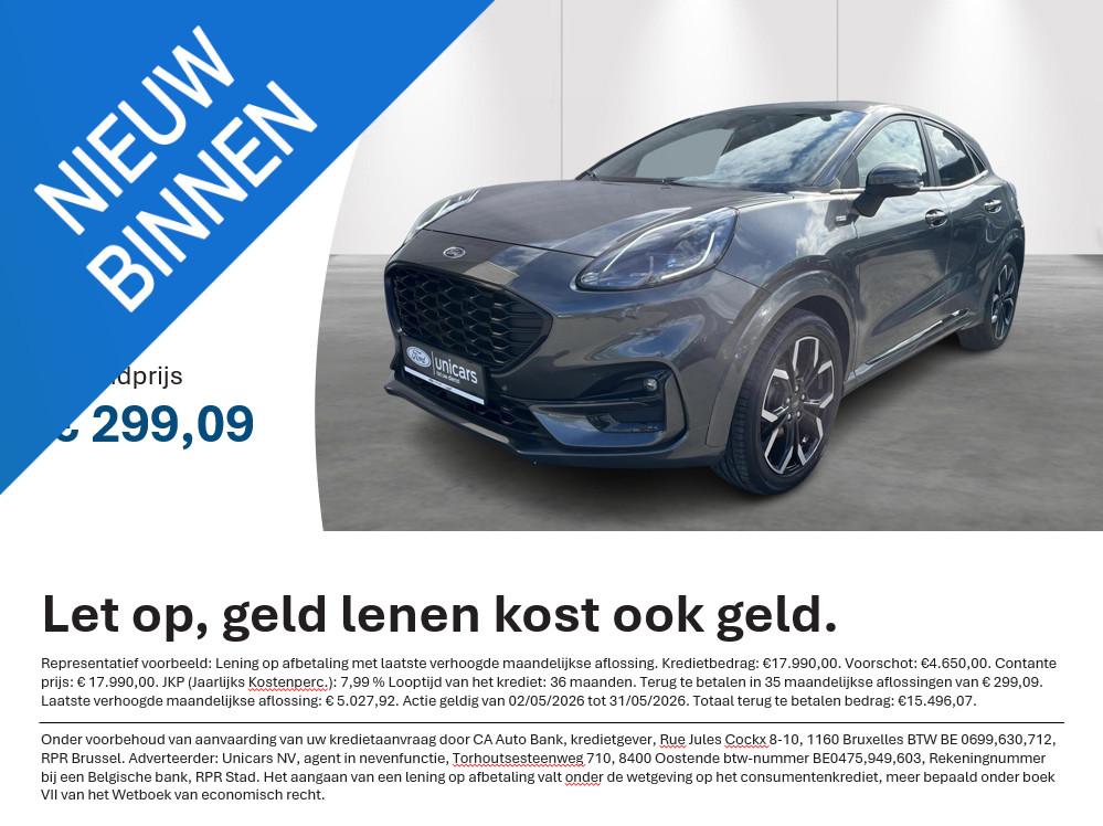 Ford Puma 1.0i Ecoboost MHEV 92kW Aut. ST-Line X, Autos, Puma, 129 g/km, Entreprise, 1404 kg