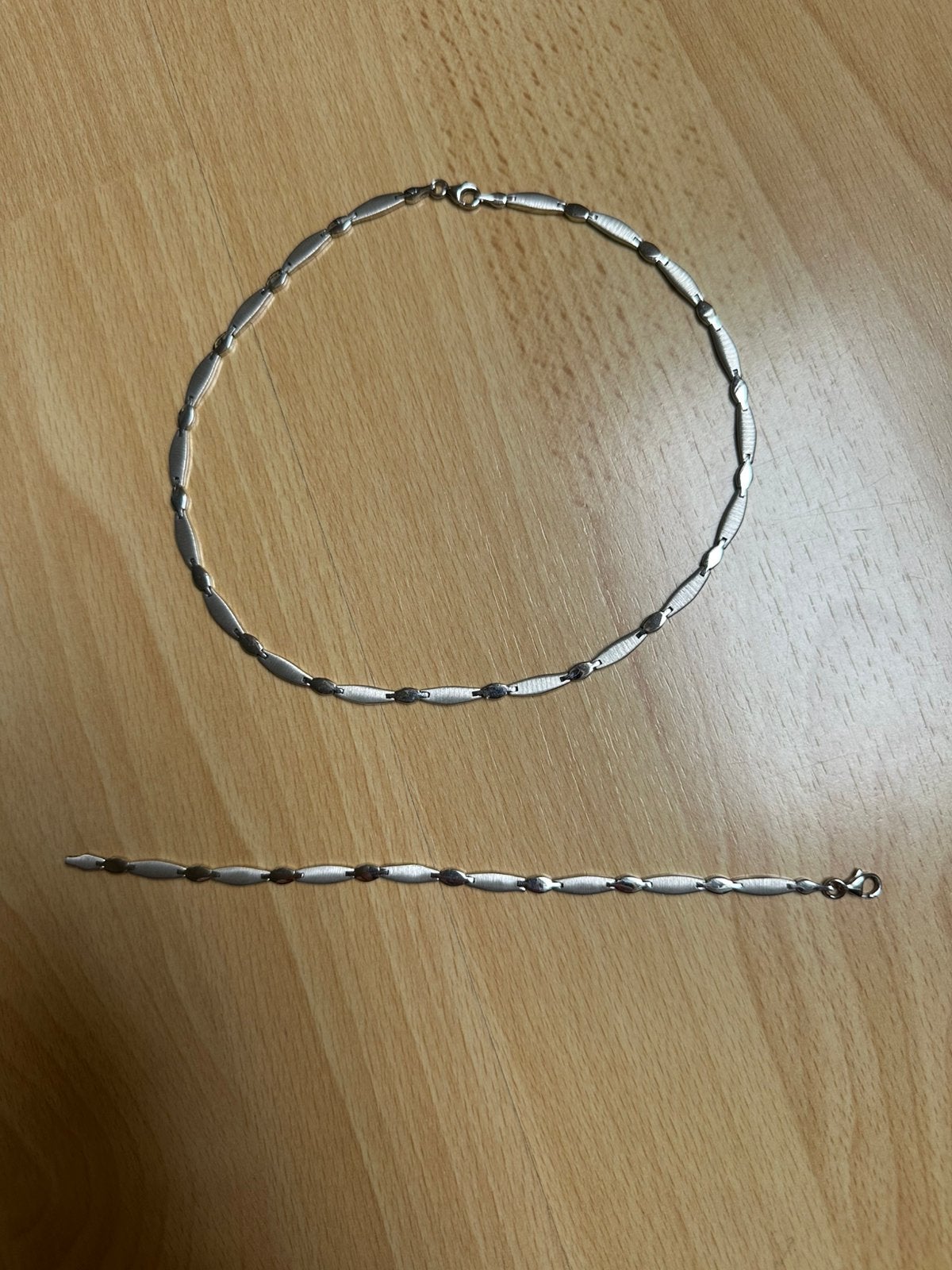 Sterling zilver 925 halsketting en armband, Ophalen of Verzenden, Nieuw, Zilver, Zilver