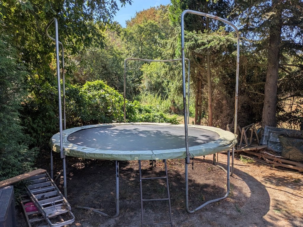 Trampoline Domyos MT365 met trapje, Ophalen, Gebruikt