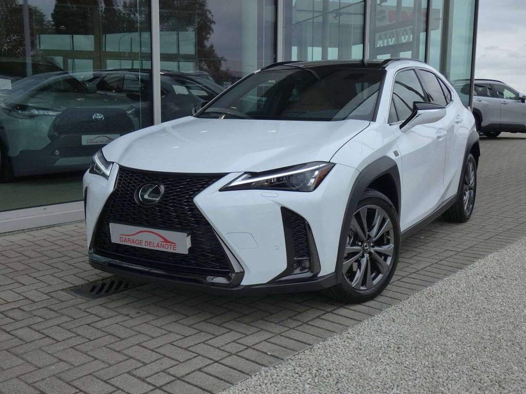 Lexus UX 250H HYBRID F-Sport Design +COGNAC LEDER +Dodehoek, Auto's, Gebruikt, 4 cilinders, Wit, 5 zetels