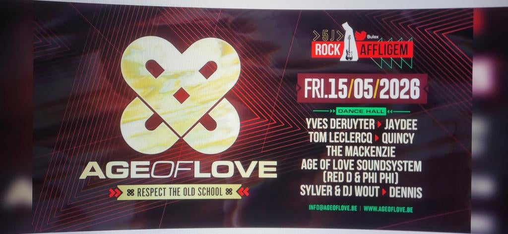 2 tickets AGE of Love Rock Affligem 15.05.2026