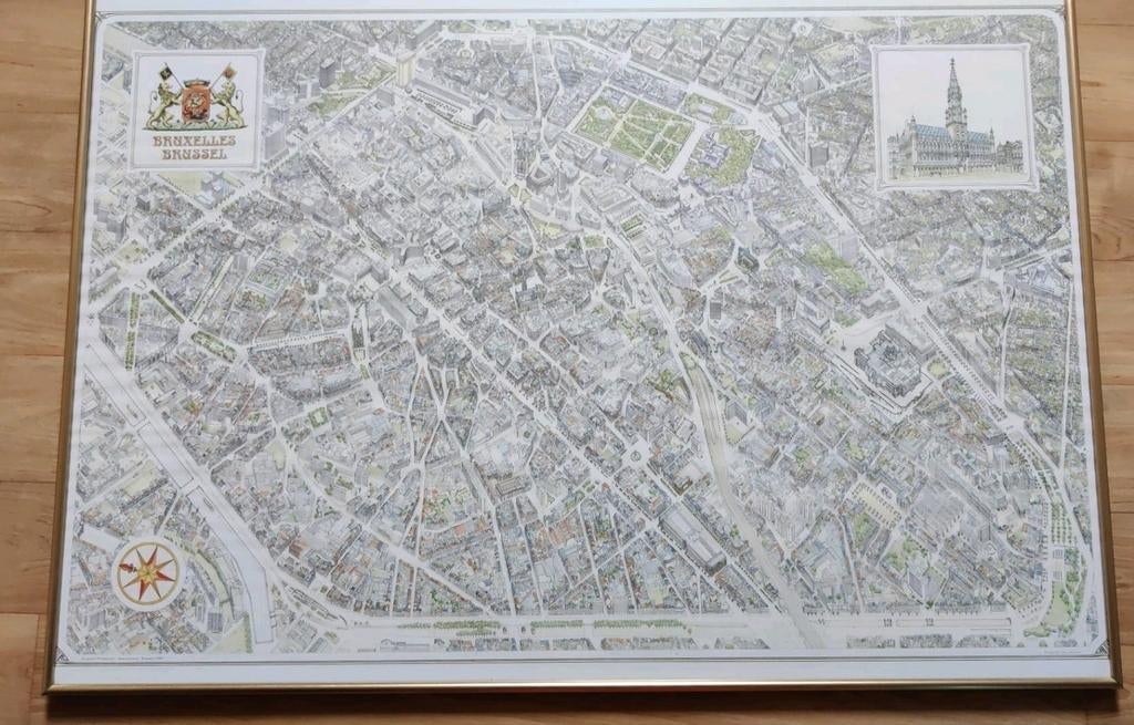 Kaart van Brussel in kader, Ophalen