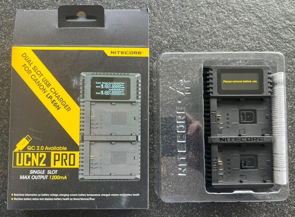 Chargeur double Nitecore UCN2 Pro USB Canon LP-E6N et LP-E6N, TV, Hi-fi & Vidéo, Enlèvement ou Envoi
