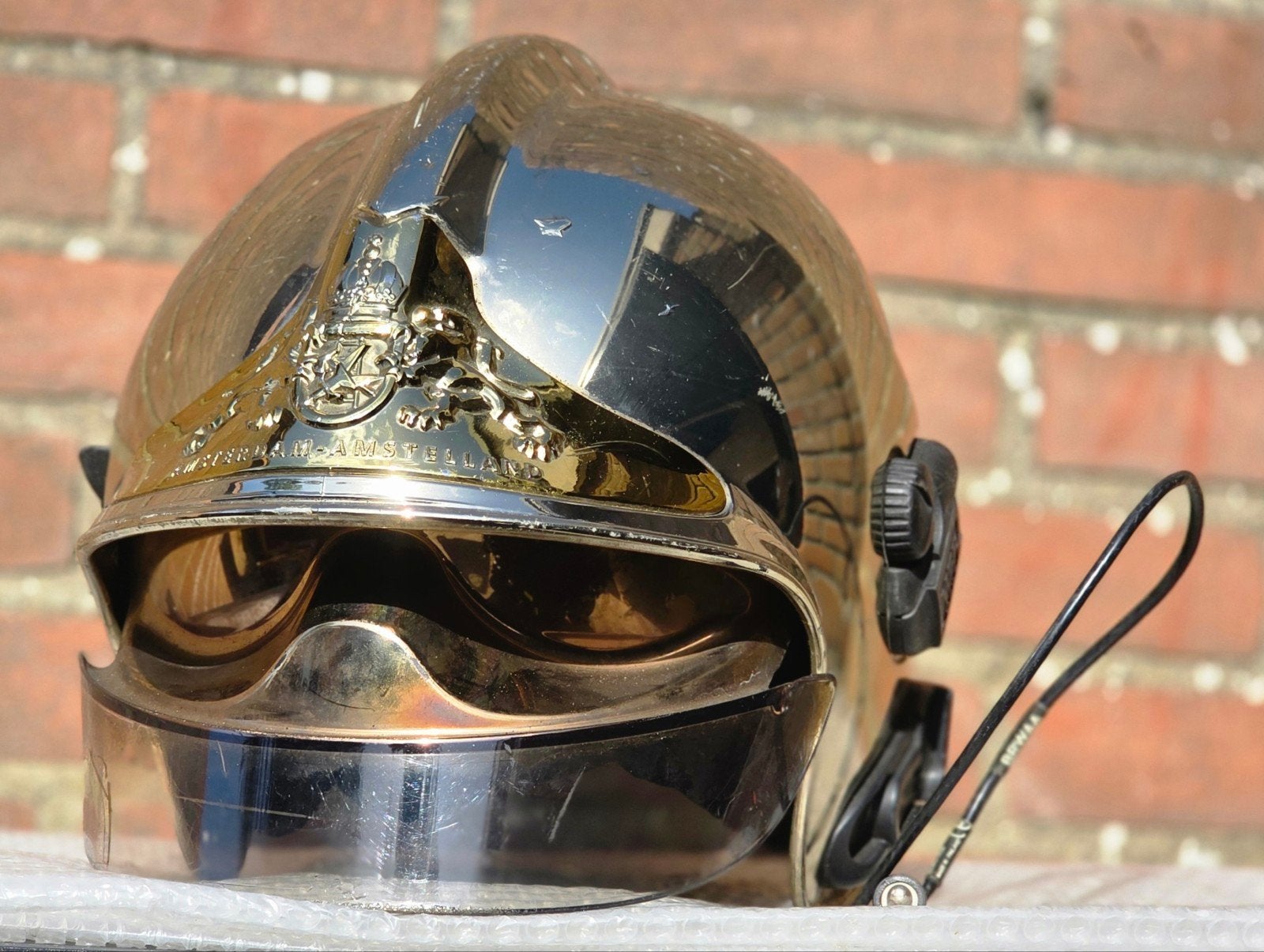 brandweerhelm brandweer Nederland casque pompier Amsterdam, Ophalen of Verzenden