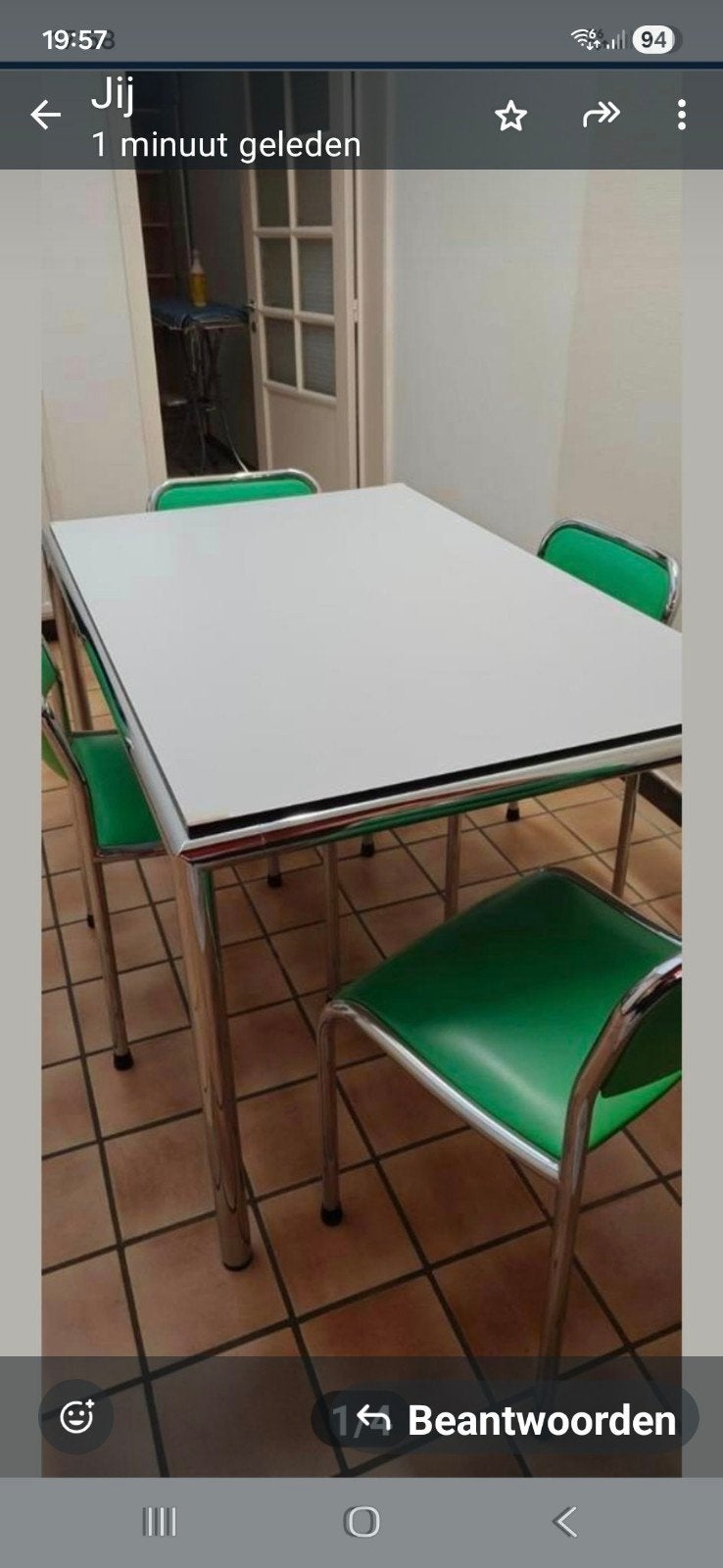 Vintage tafel zeer goede staat,met of zonder stoelen, Huis en Inrichting, Ophalen