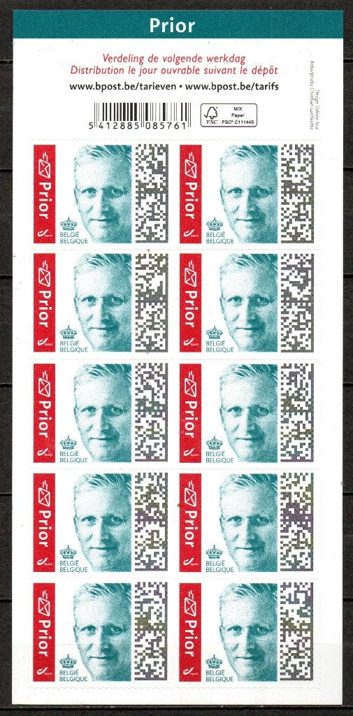 50 prior zegels : 5 x vel van 10 zegels : postprijs 125 euro, Postzegels en Munten, Orginele gom, Ophalen of Verzenden, Postfris