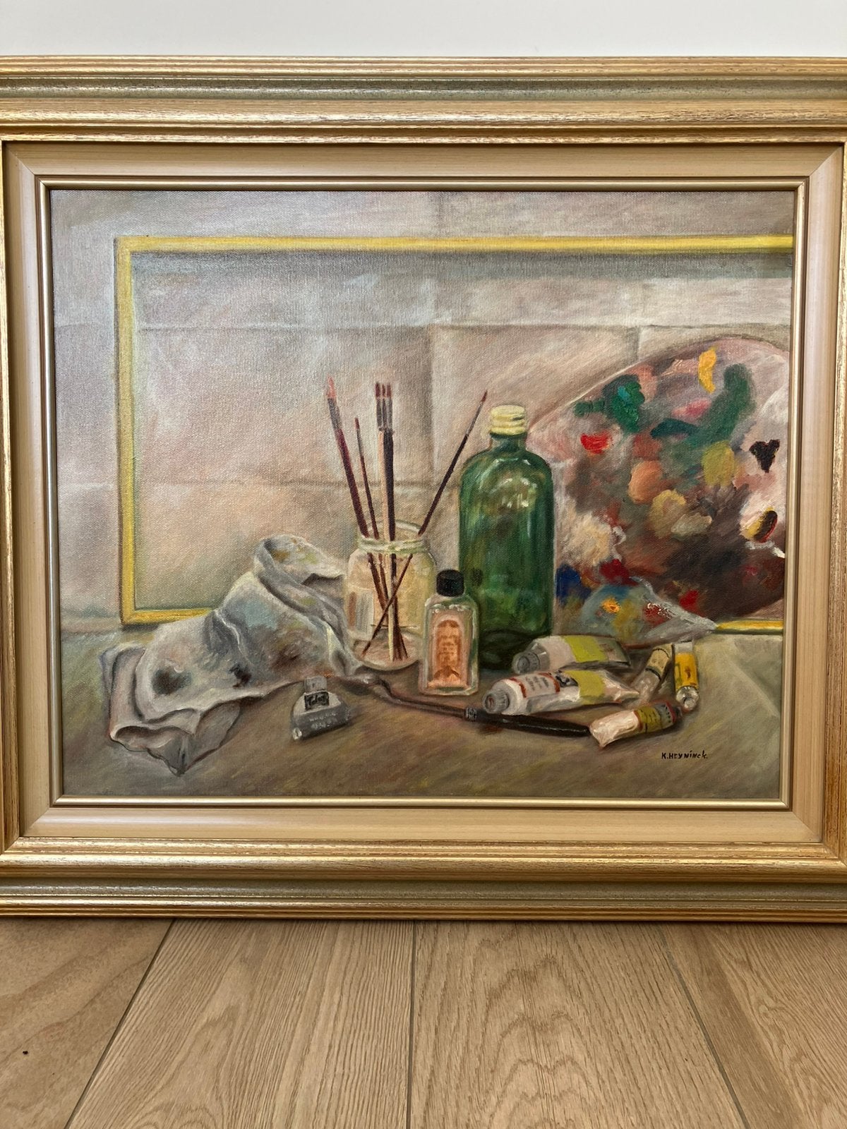 Groot schilderij Heyninck, Antiek en Kunst, Ophalen