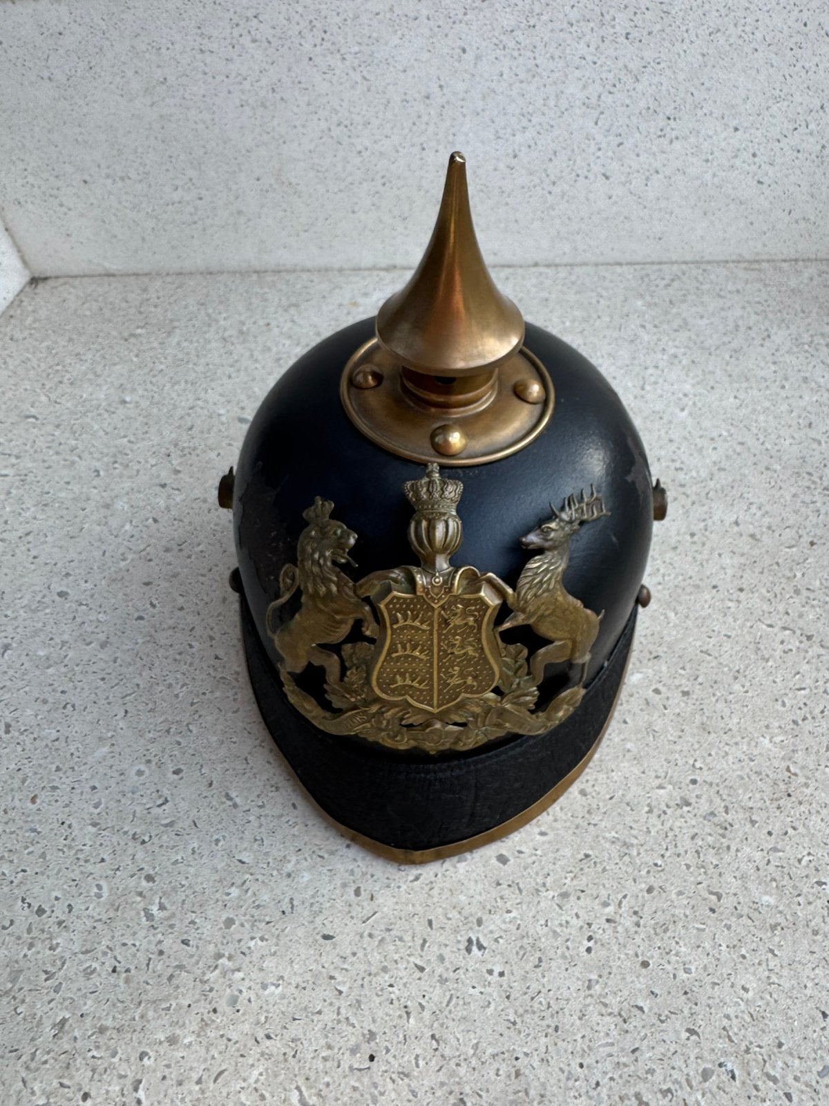 Wo1 Duitse pinhelm württemberg M1895, Verzamelen, Ophalen of Verzenden