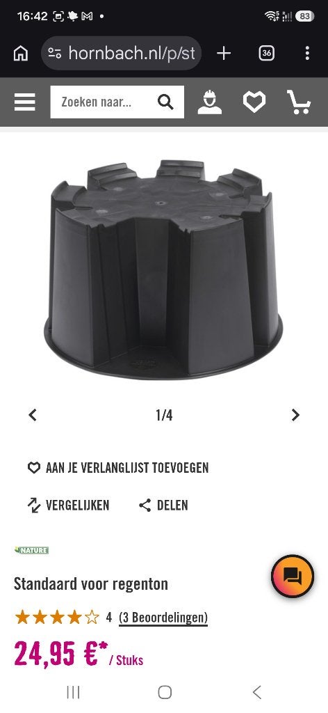 Regenton op voet, Tuin en Terras, Ophalen, Kunststof, Met kraantje, 150 liter of meer