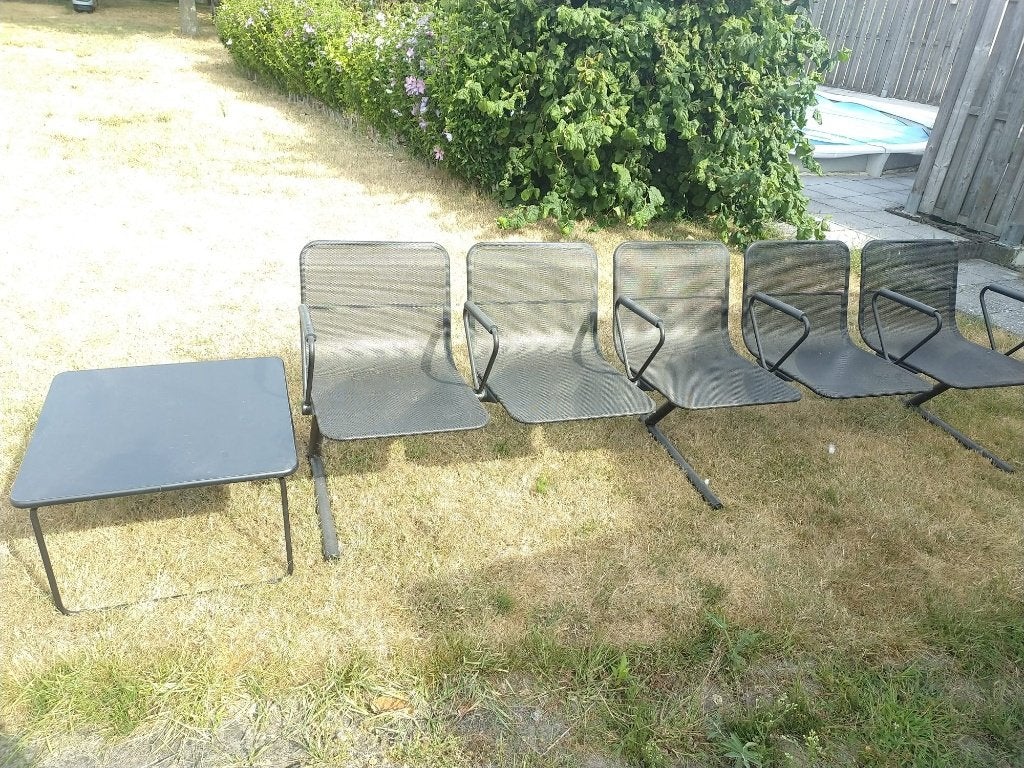 stoelenset metaal, Ophalen, Gebruikt