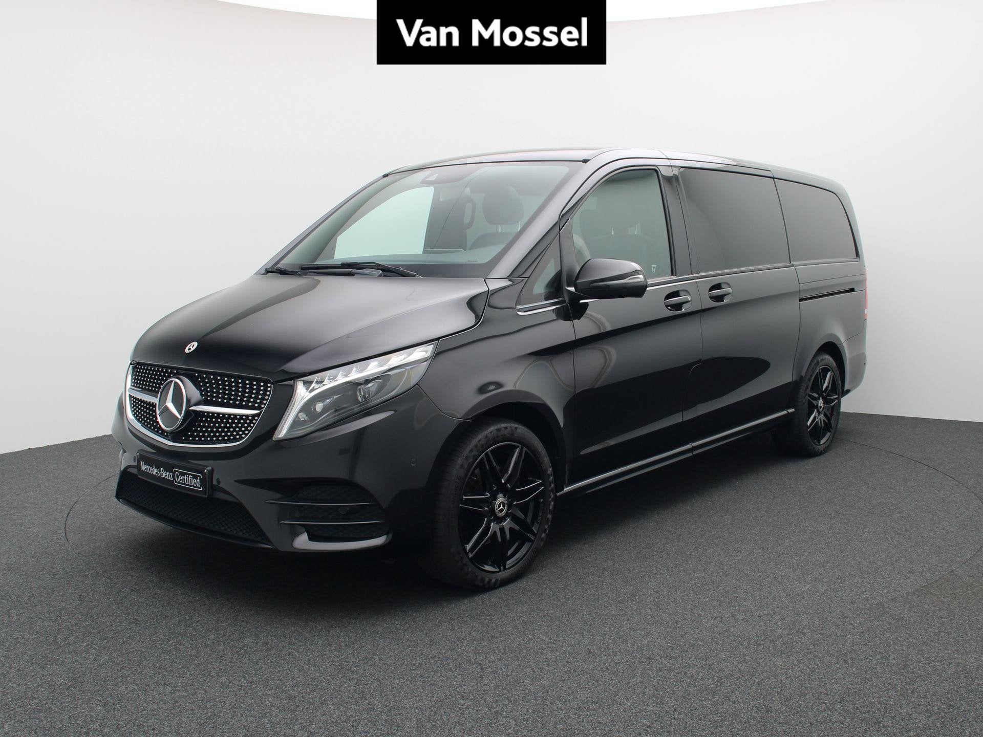 Mercedes-Benz V 300 d L2 Exclusive + BURMESTER + 7-ZIT + CAP, Auto's, Automaat, Gebruikt, Zwart, 4 cilinders