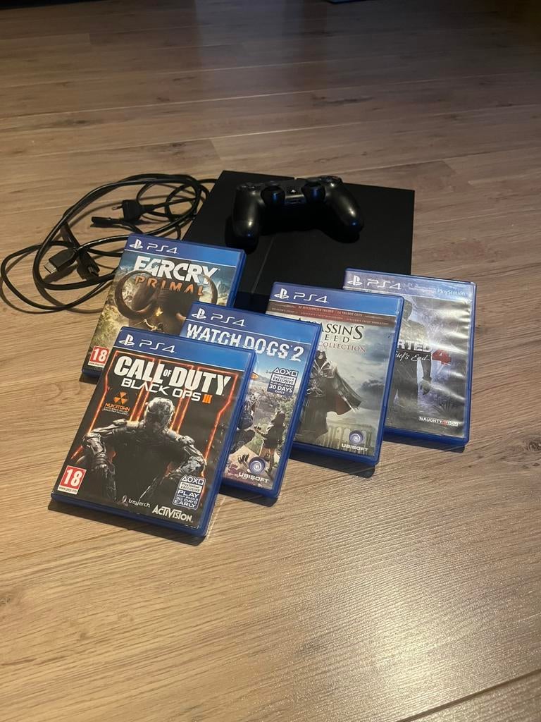 PS4 1TB + Controller + 5 Games, Consoles de jeu & Jeux vidéo, Consoles de jeu | Sony PlayStation 4, Comme neuf, Enlèvement