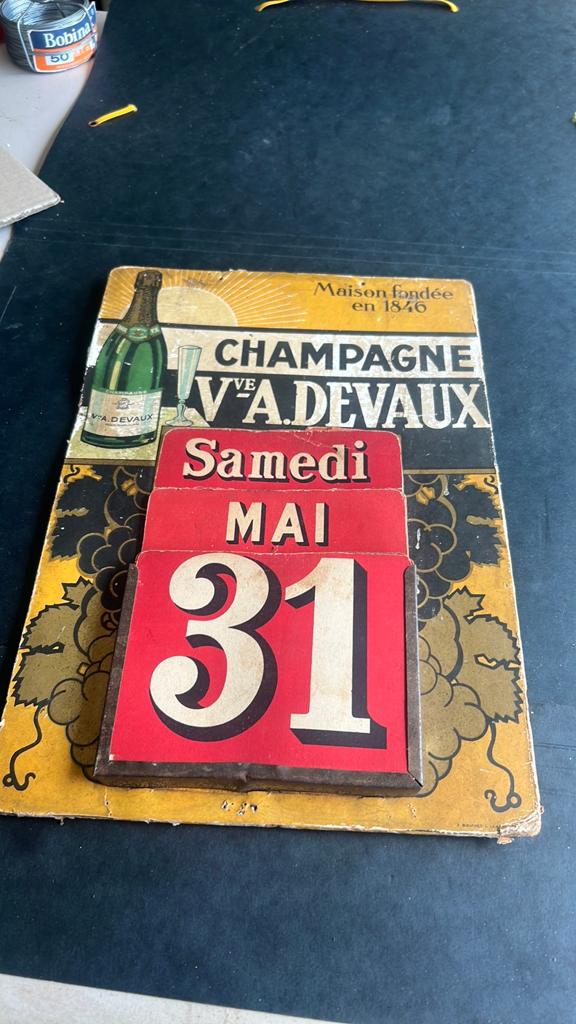 Oude kalender Champagne  A.Devaux 1846, Verzamelen, Merken en Reclamevoorwerpen, Ophalen of Verzenden, Zo goed als nieuw