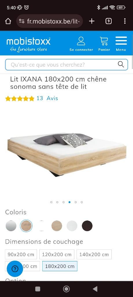 Cadre de lit flottant 180cm Mobistoxx, Huis en Inrichting, Slaapkamer | Bedden, Zo goed als nieuw, Tweepersoons, 180 cm, 200 cm