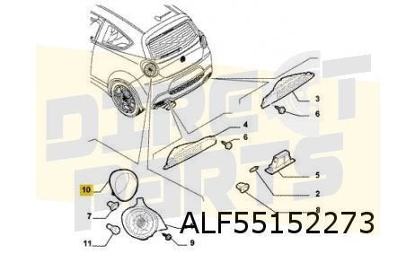 Alfa Romeo MiTo (9/08-5/16) achterlichtframe Links (te spuit, Neuf, -, -, Alfa Romeo