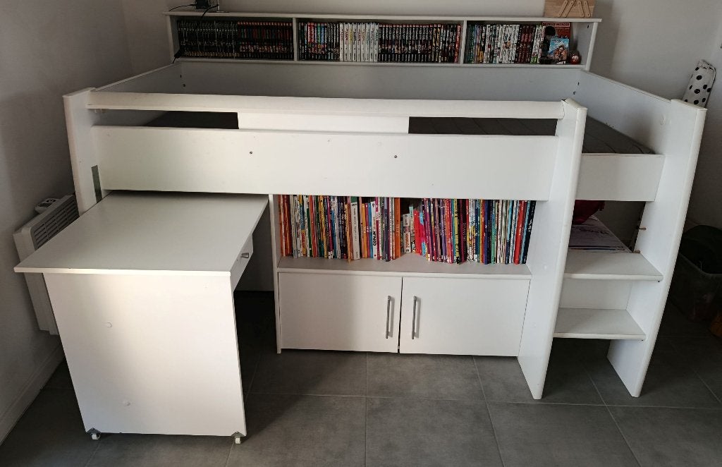 Lit en hauteur - Parisot, Enfants & Bébés, Chambre d'enfant | Lits superposés & Lits mezzanines, Enlèvement, Utilisé, Lit mi-hauteur mezzanine