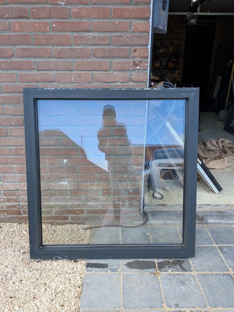 Aluminum vast raam blauwgrijs, Doe-het-zelf en Bouw, Ophalen