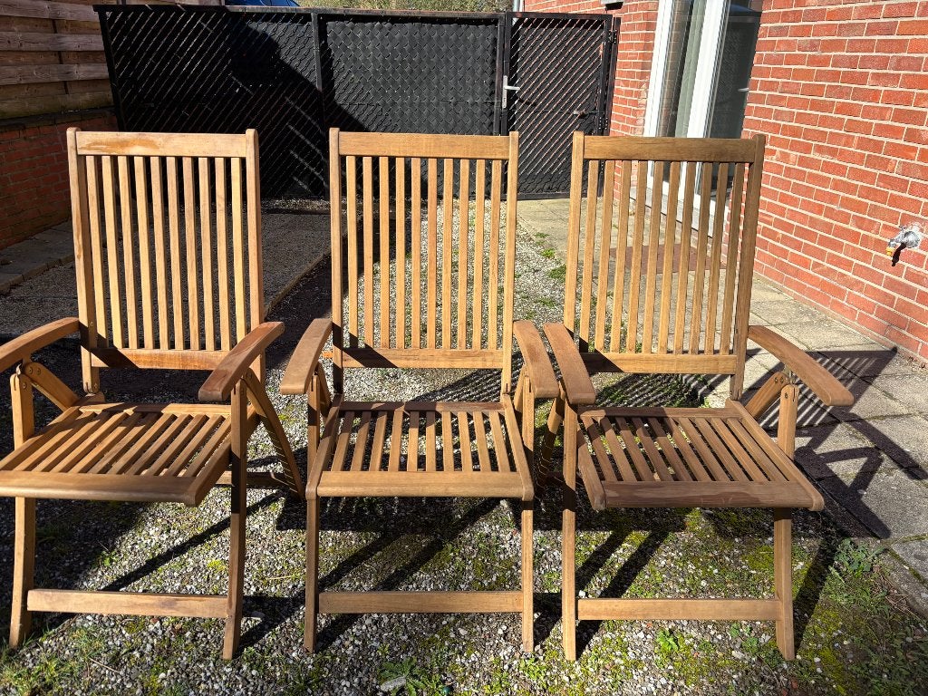 Tuinstoelen, Jardin & Terrasse, Chaises de jardin, Enlèvement, Utilisé, Bois de teck, Ajustable
