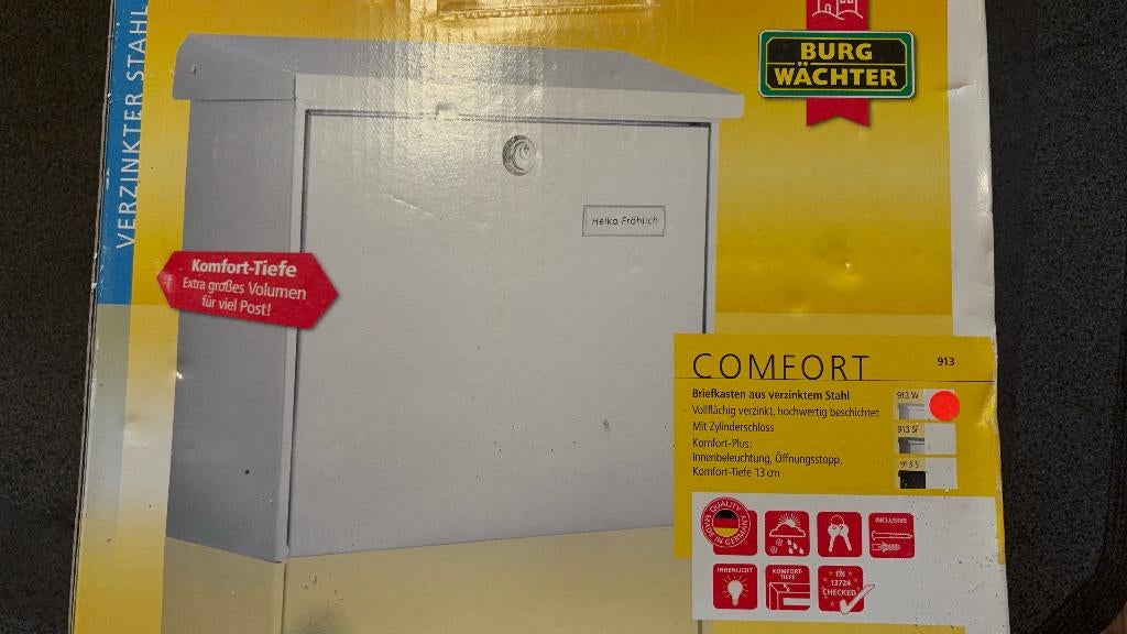 Brievenbus Burg Wachter Comfort 913, Ophalen of Verzenden, Nieuw, IJzer, Wandbrievenbus