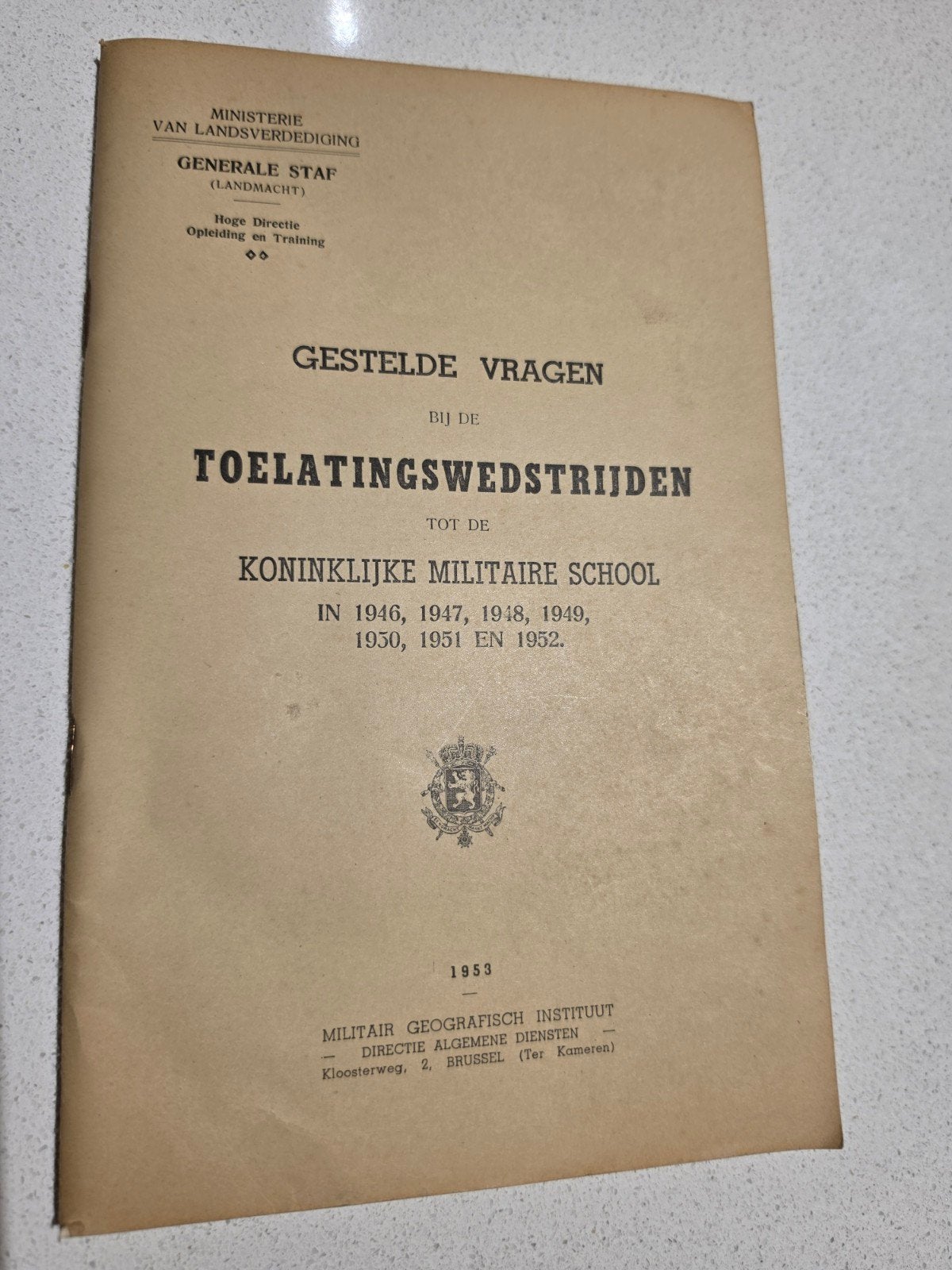 Vintage Militair Examenboek (KMS 1946–1952), Collections, Enlèvement