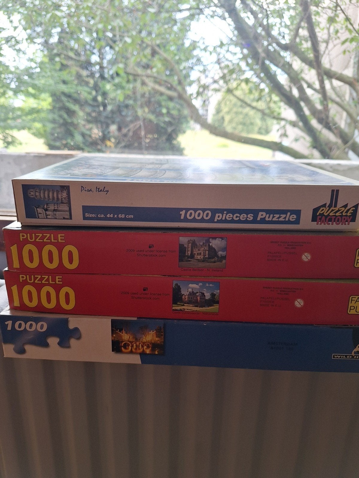 Pakket van 4 legpuzzels (1000 stukjes), Ophalen, 500 t/m 1500 stukjes, Zo goed als nieuw, Legpuzzel