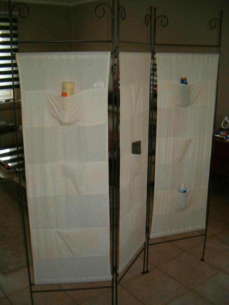 Scherm van smeedijzer en stof, Huis en Inrichting, Woonaccessoires | Kamerschermen, Gebruikt, Ophalen