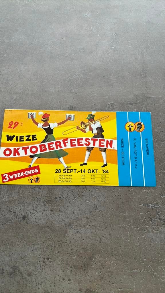 Folder Wieze Oktoberfeesten 1984, Verzamelen, Biermerken, Ophalen of Verzenden, Zo goed als nieuw