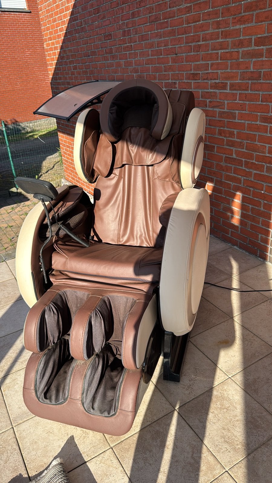 Massagestoel, Ophalen, Zo goed als nieuw, Bruin, Leer