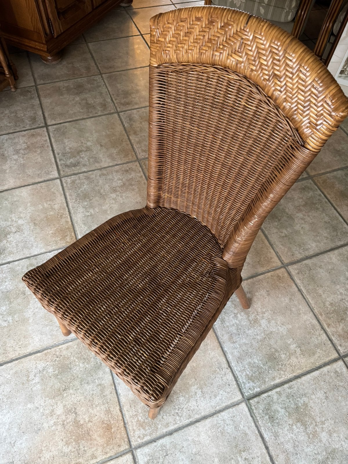 Antieke rieten gevlochten eetkamerstoelen, Antiek en Kunst, Ophalen
